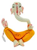 Beautiful n Colorful Fiber Medium Abstract Ganesh Statue - 8" # 70